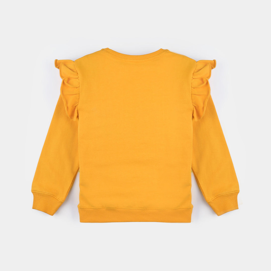 Infants Girls Cotton Terry Sweatshirt Believe In Magic-Citrus