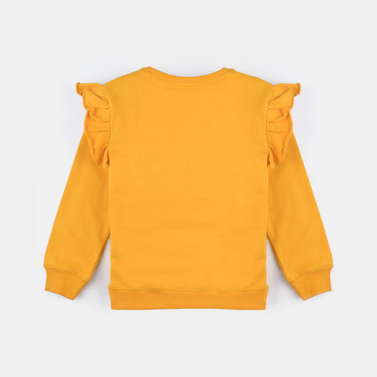 Infants Girls Cotton Terry Sweatshirt Believe In Magic-Citrus