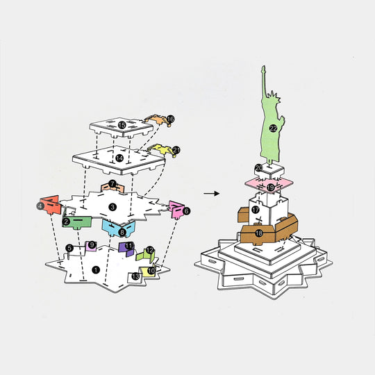 DIY 3D Puzzle Statue of Liberty 22 Pcs Set