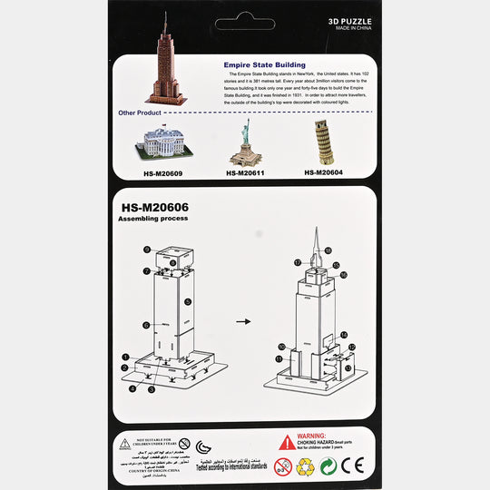 DIY 3D Puzzle Empire State Building 24 Pcs Set