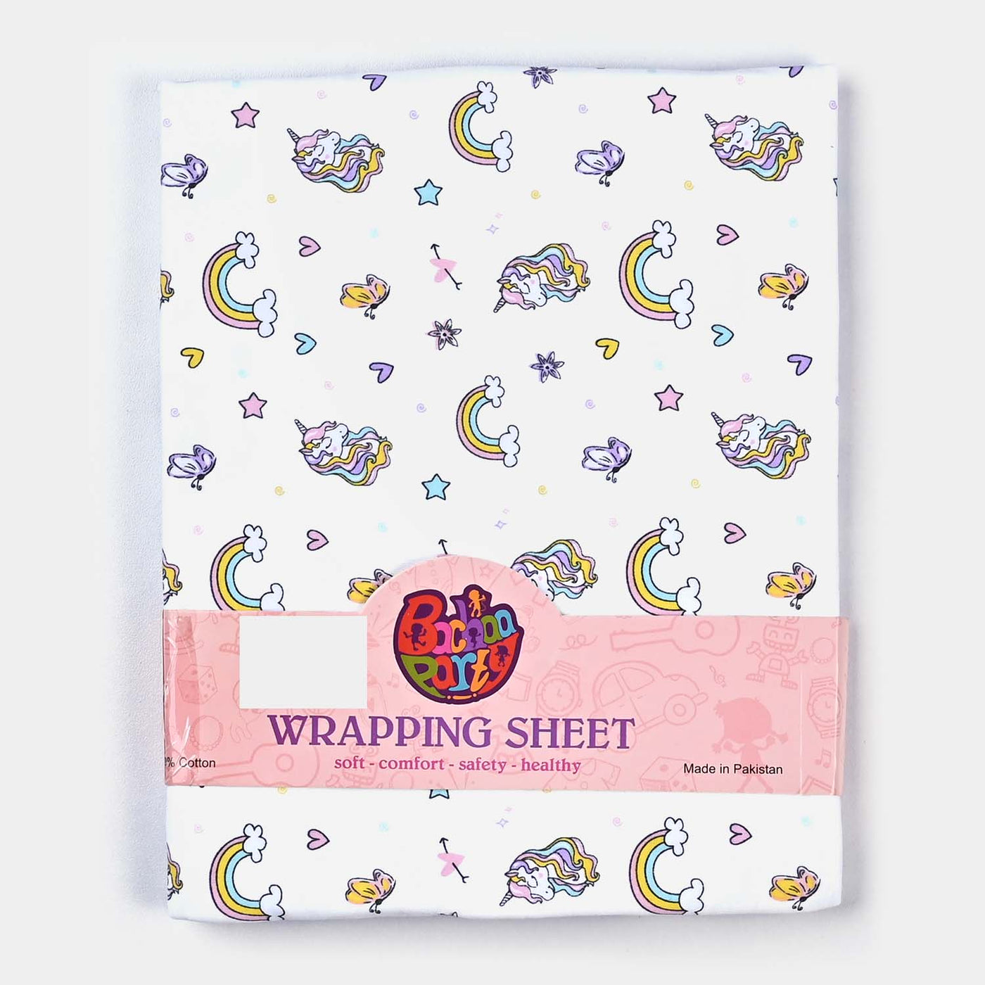 Infant Cotton Interlock Character Wrapping Sheet | White