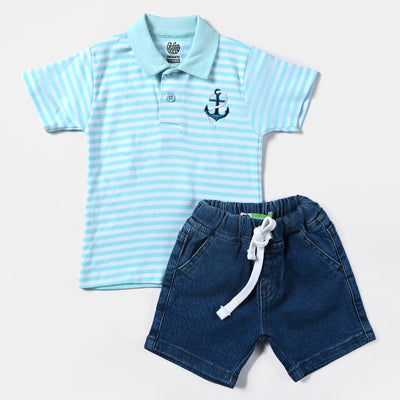 Infant Boys 2 Piece Set Anker-Mid Blue