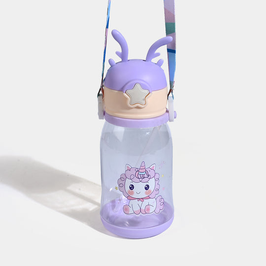 Plastic Sipper Water Bottle 600ml - Purple