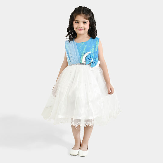 Girls Sequence Fancy Frock (Dreamy) - Blue