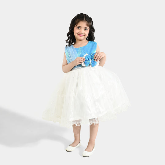 Girls Sequence Fancy Frock (Dreamy) - Blue