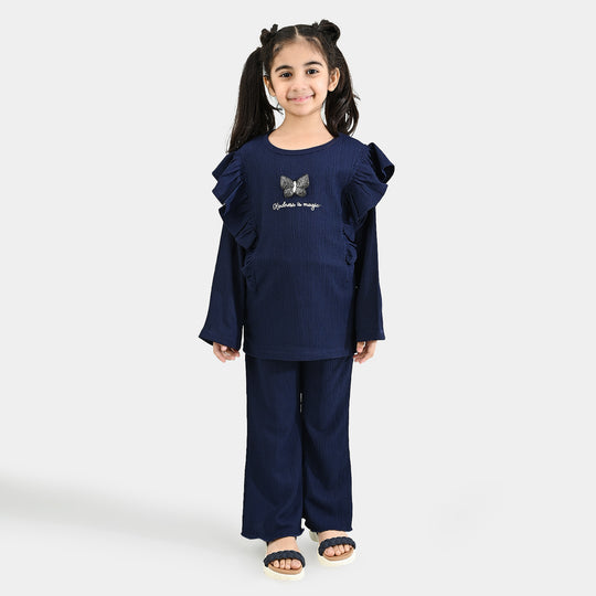 Girls Poly Crinkle 2 Piece KINDNESS IS MAGIC-Blue