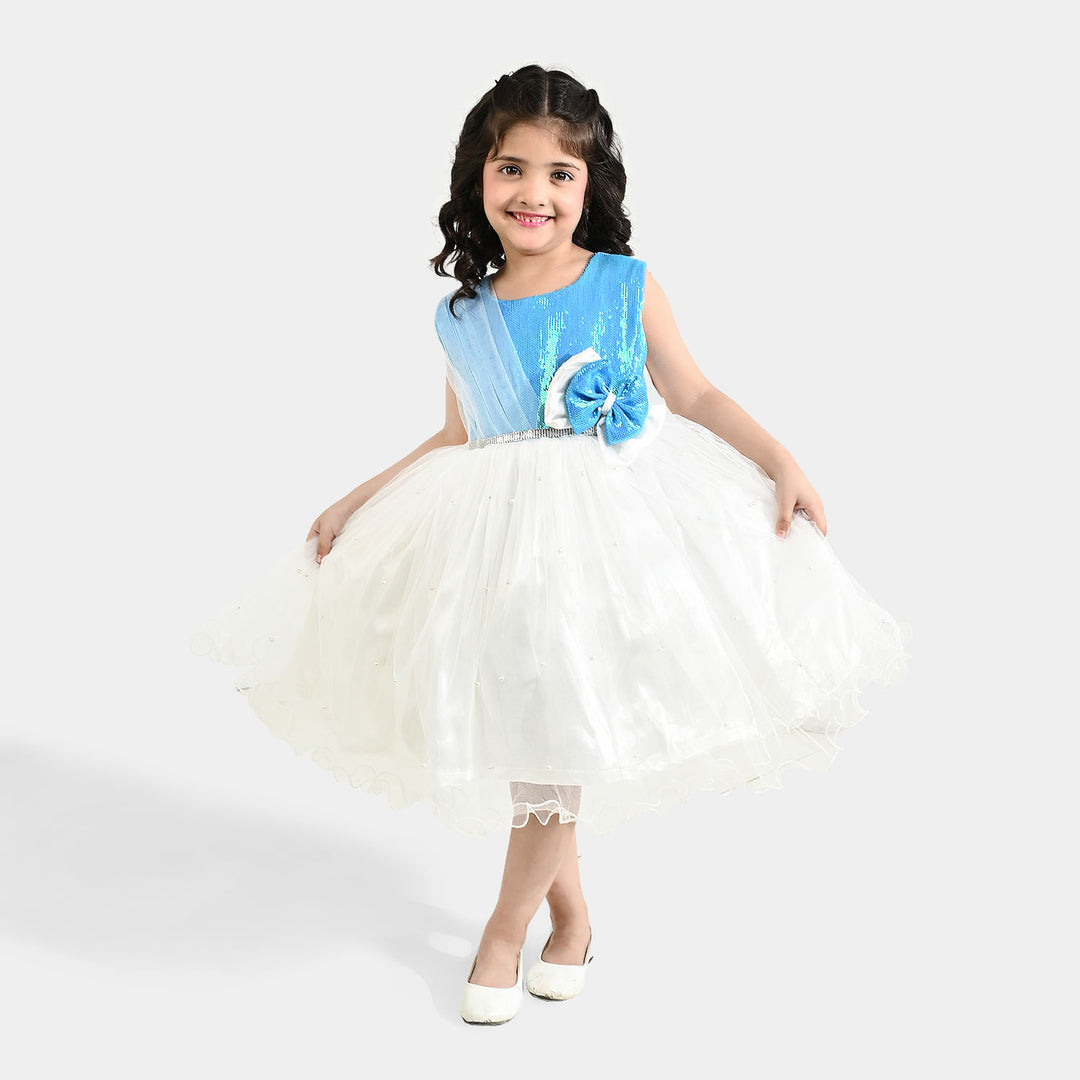 Girls Sequence Fancy Frock (Dreamy) - Blue