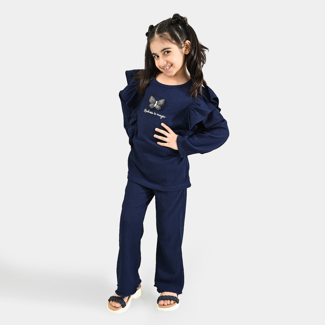 Girls Poly Crinkle 2 Piece KINDNESS IS MAGIC-Blue
