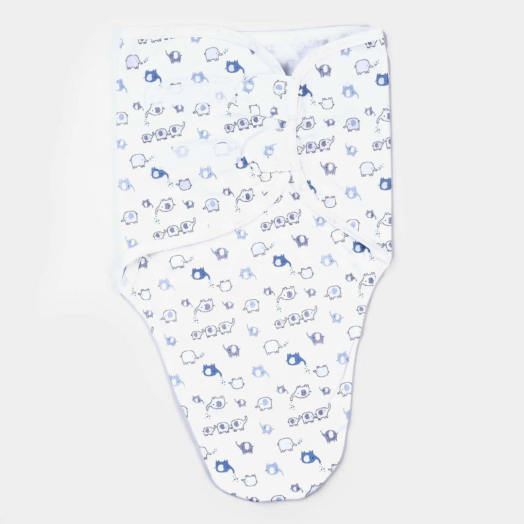 Infant Cotton Interlock Character Wrapping Sheet | White