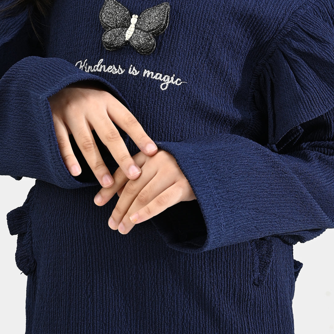 Girls Poly Crinkle 2 Piece KINDNESS IS MAGIC-Blue
