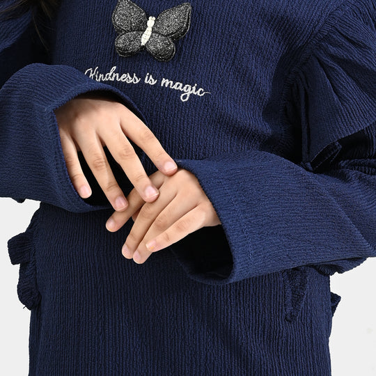 Girls Poly Crinkle 2 Piece KINDNESS IS MAGIC-Blue