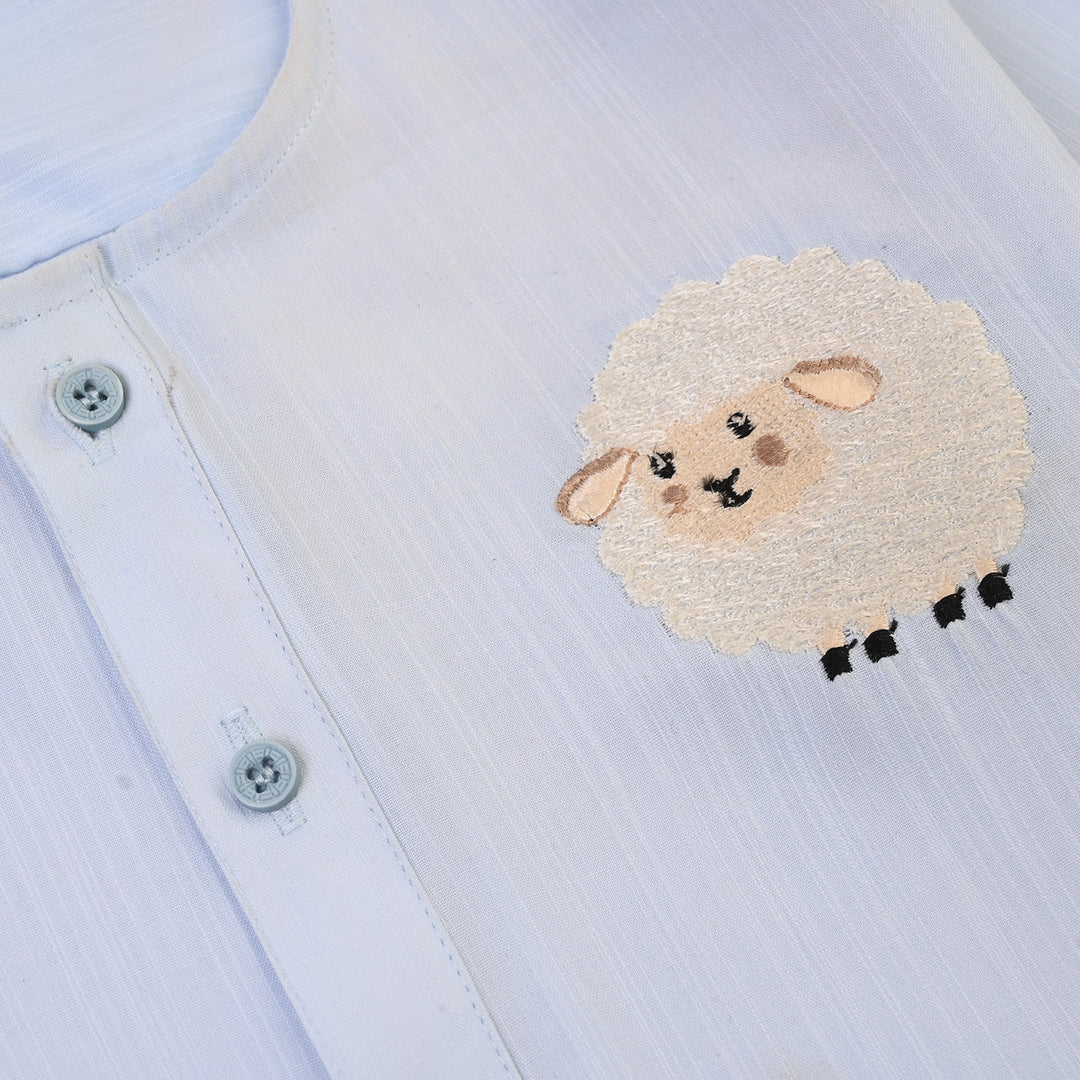 Infant Boys Poly Viscose 2Piece Suit (Sheep)-Blue