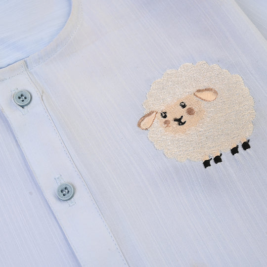 Infant Boys Poly Viscose 2Piece Suit (Sheep)-Blue