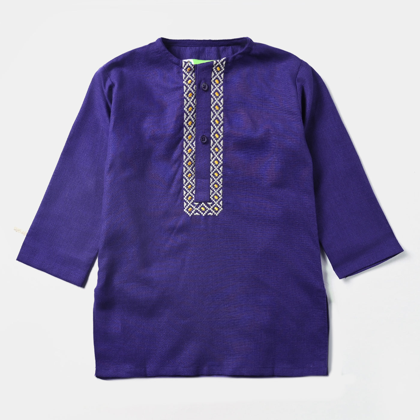 Infants Boys Cotton Slub Shalwar Suit (PIXEL MOTIF)-Purple