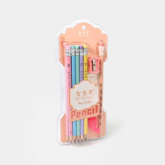 Pencil Set with Sharpener and Eraser