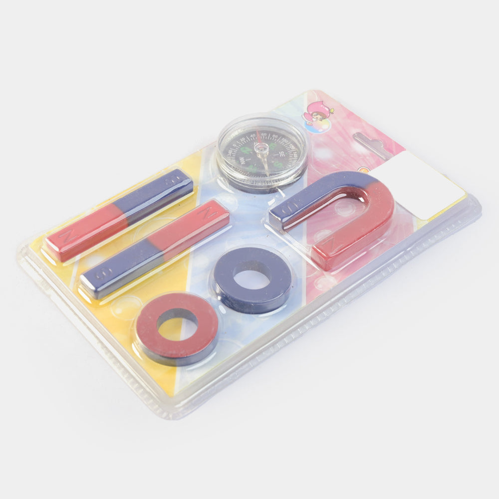 Magnet Playing Set With Compass - 6 Pcs