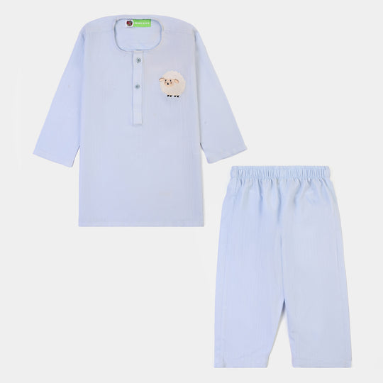 Infant Boys Poly Viscose 2Piece Suit (Sheep)-Blue