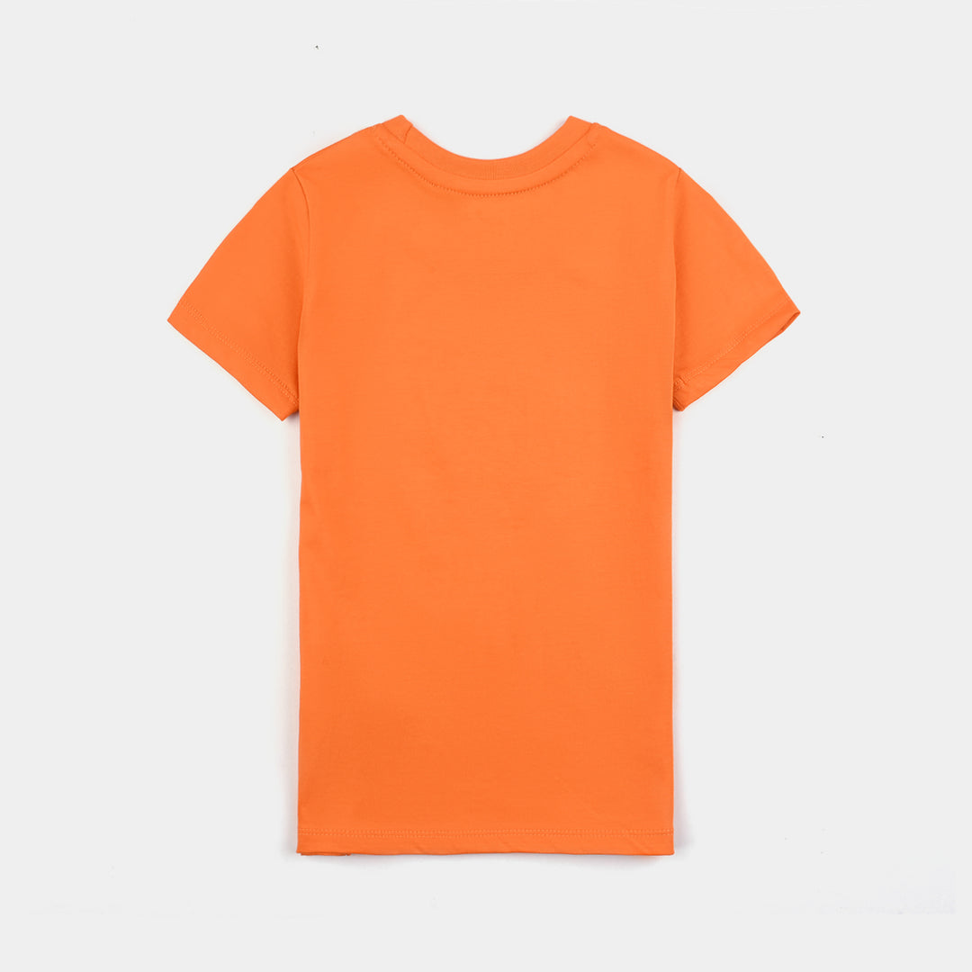 BP RIO MEET THE OBOS Boys Cotton Jersey T-Shirt H/S Studde-ORANGE