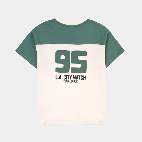 Boys Cotton Jersey T-Shirt La City- OFF White