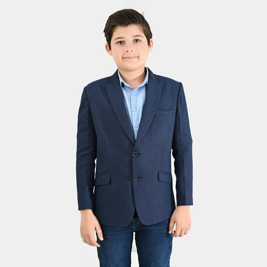 Boys Wool Blazer (Stitch)-BLUE