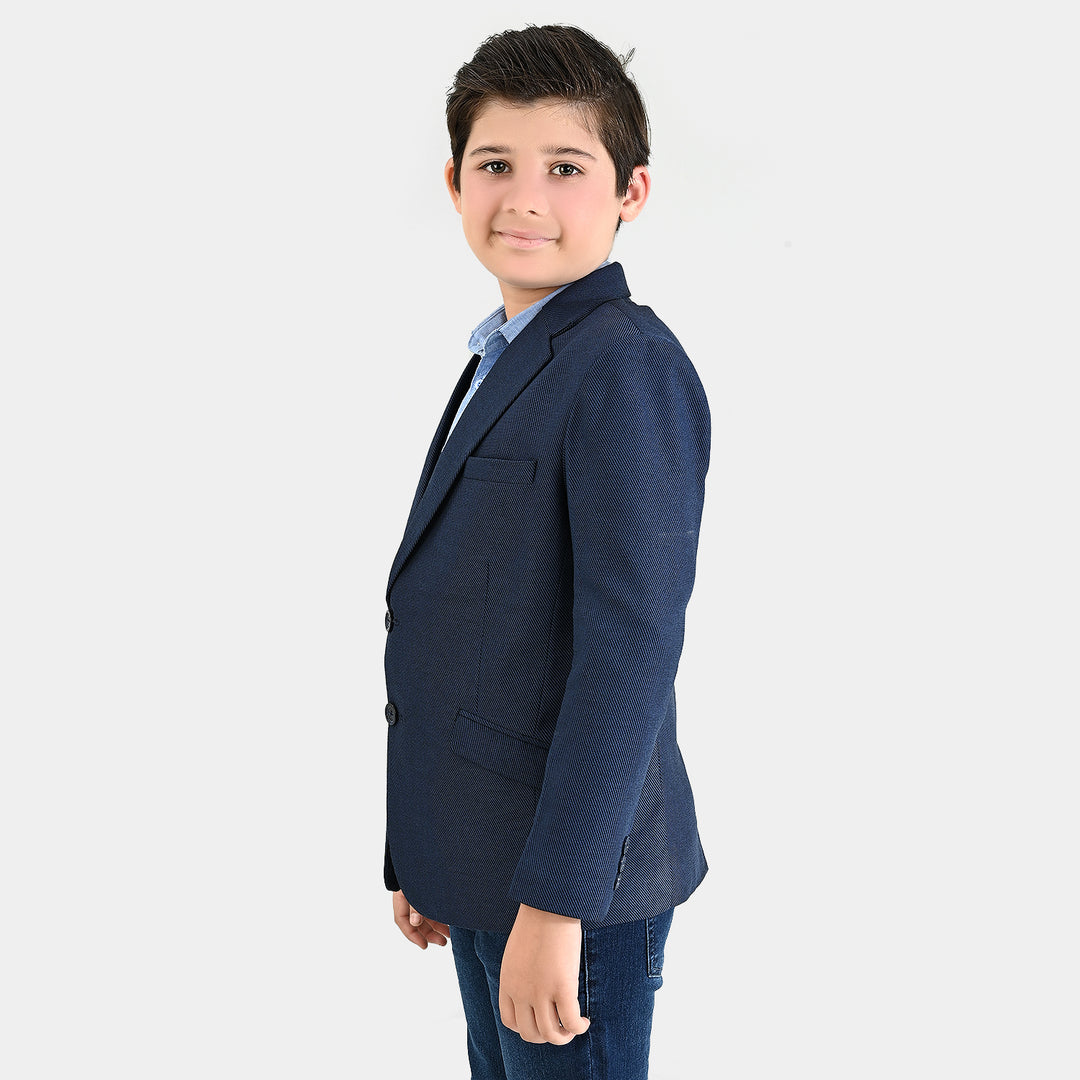 Boys Wool Blazer (Stitch)-BLUE
