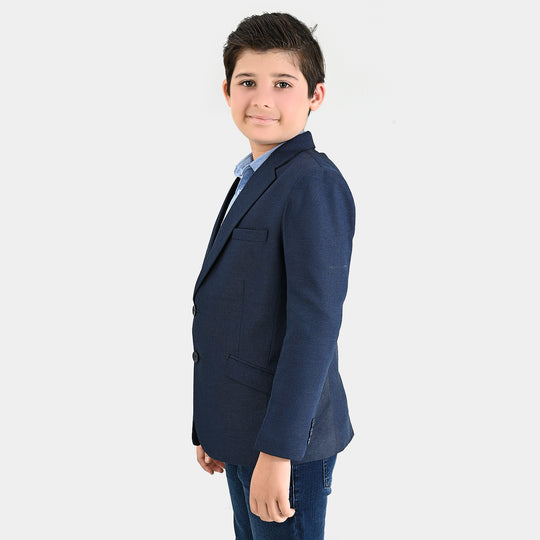 Boys Wool Blazer (Stitch)-BLUE