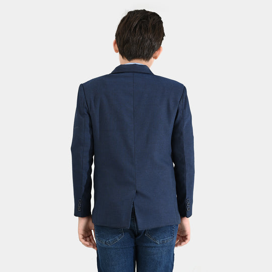 Boys Wool Blazer (Stitch)-BLUE