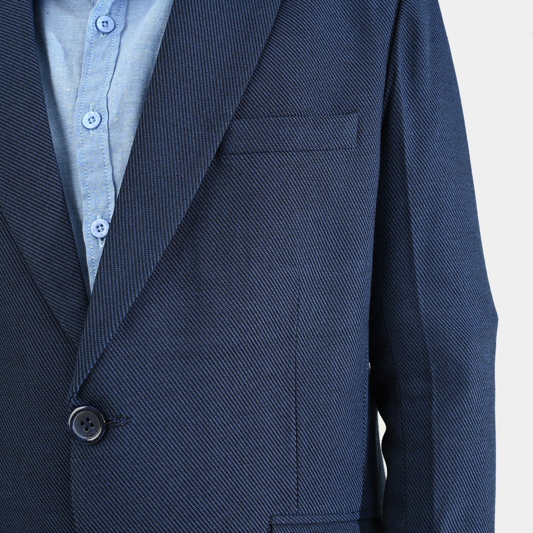 Boys Wool Blazer (Stitch)-BLUE