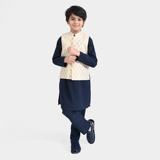 Boys 3-Piece Suit Classic-Navy/Off-White