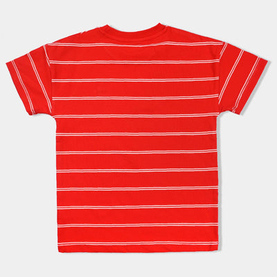 Boys Cotton Jersey T-Shirt H/S Fun Time-HR.Red