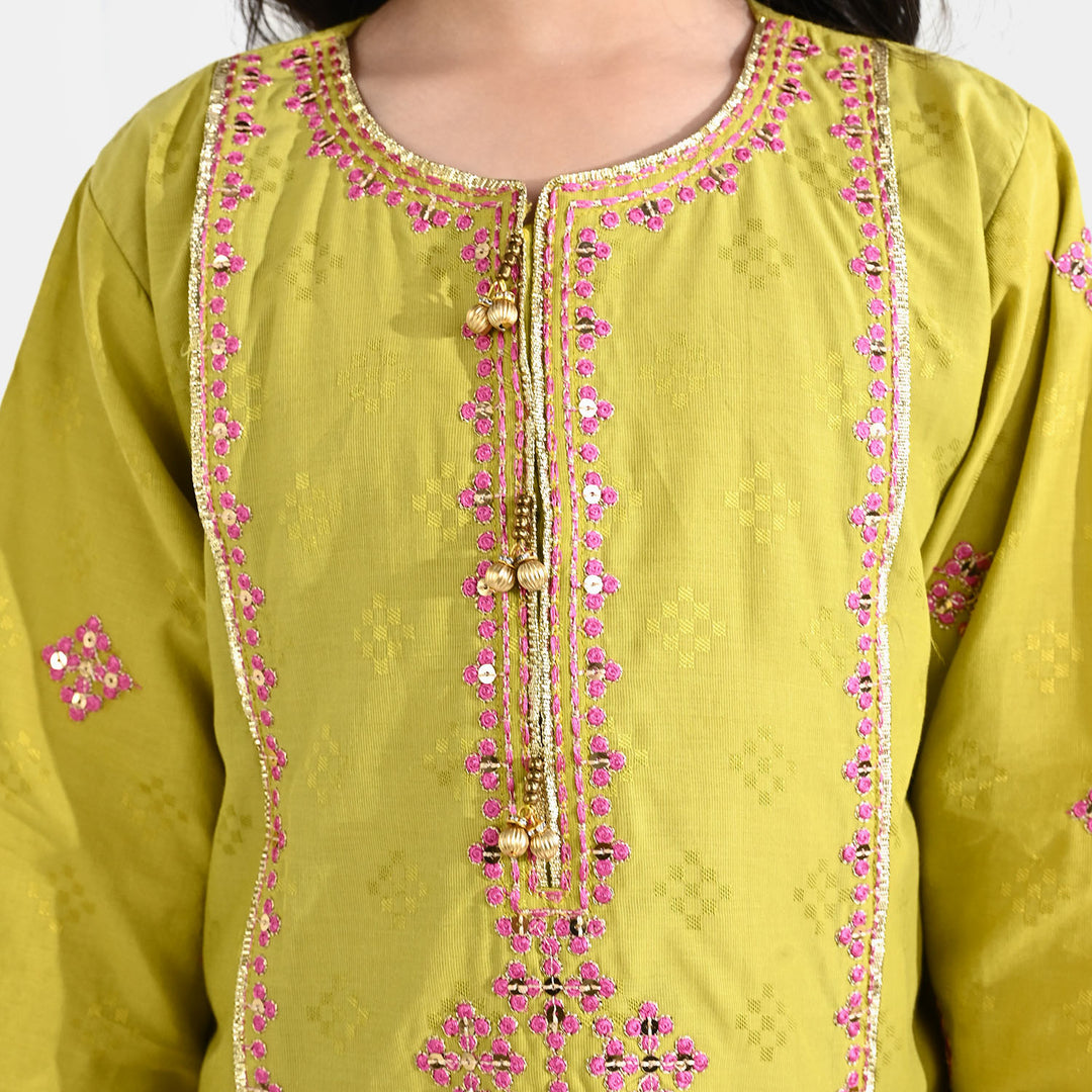 Girls Jacquard 3Pcs (Ishq) - Green