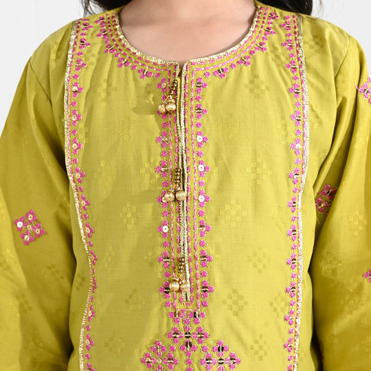 Girls Jacquard 3Pcs (Ishq) - Green