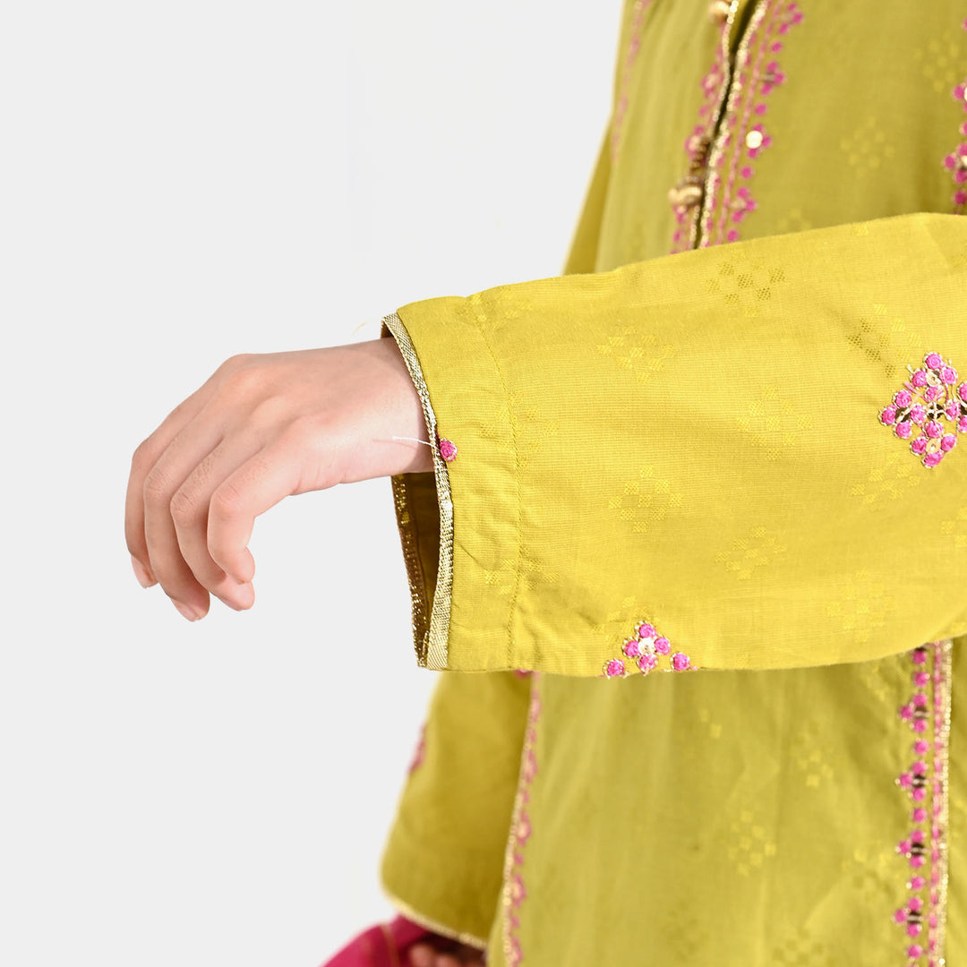 Girls Jacquard 3Pcs (Ishq) - Green