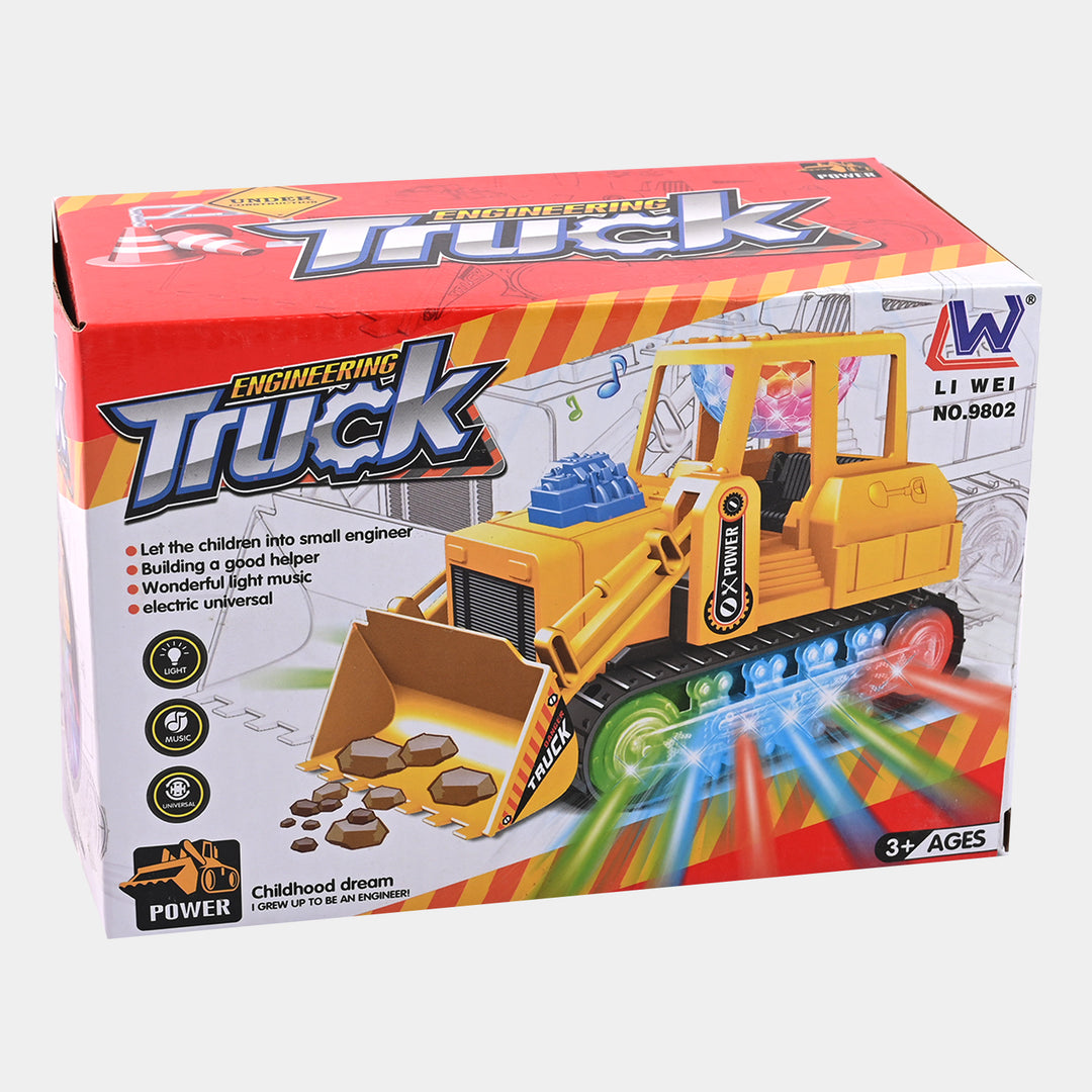 Electric 360 Rotation Musical LED Bulldozer Construction Car Kids