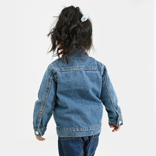 Infant Girls Denim Stretch Woven Jacket Floral Bee-LT.Blue