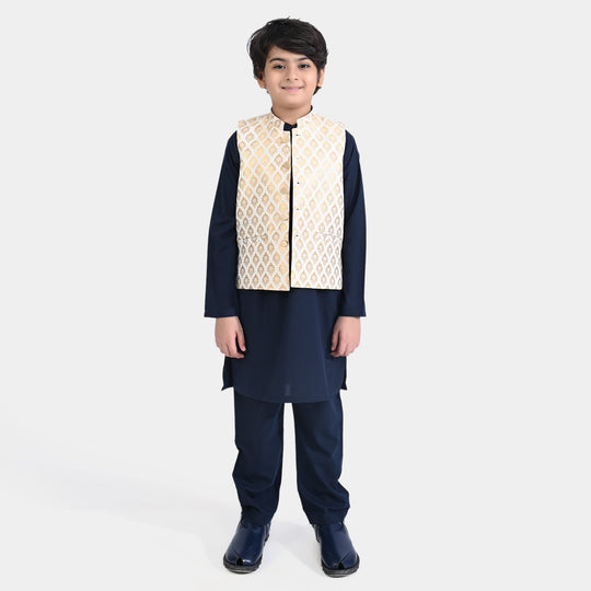 Boys 3-Piece Suit Classic-Navy/Off-White