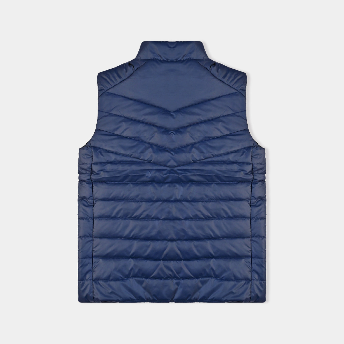 Teens Unisex Mix taffeta Sleeveless Puffer Jacket-NAVY