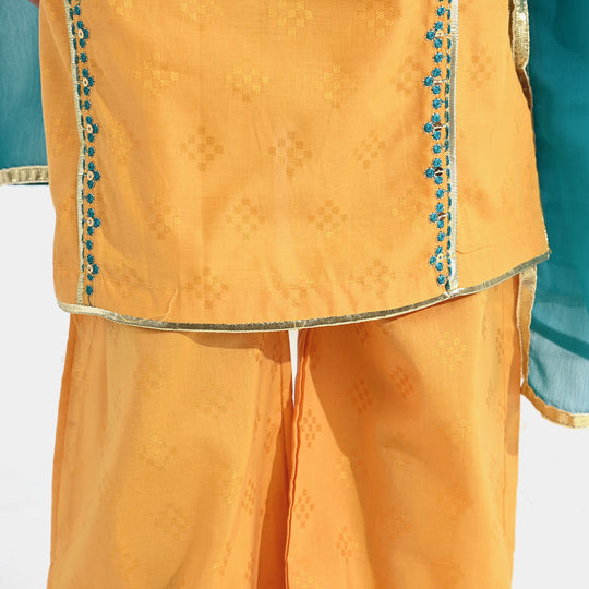 Girls Jacquard 3Pcs (Ishq) - Yellow