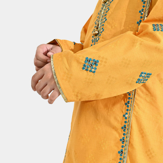 Girls Jacquard 3Pcs (Ishq) - Yellow
