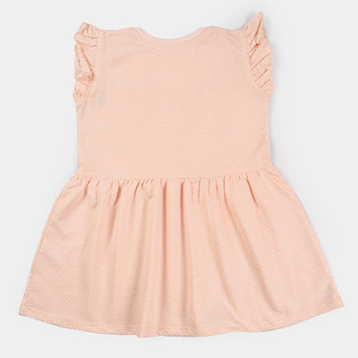 Girls Jacquard Knitted Frock Surf-Up-Peach