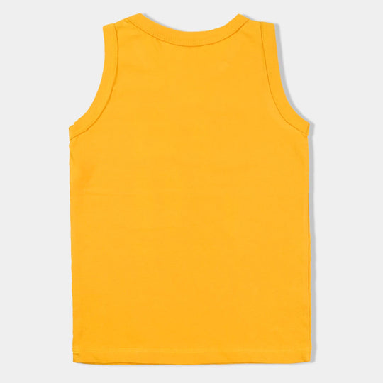 Boys Cotton Jersey Sando Surf Vibes-Citrus