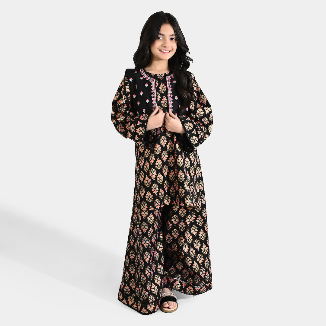 Girls Cotton 3Pcs (Rang) - Black