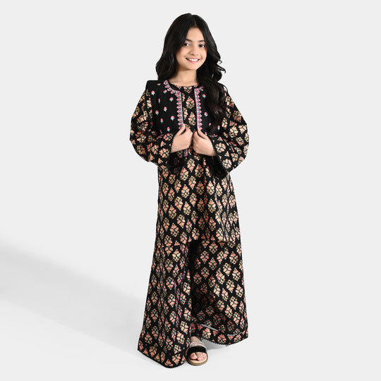 Girls Cotton 3Pcs (Rang) - Black