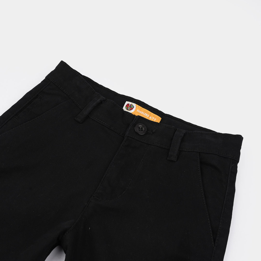 Boys Cotton Twill Shorts (Basic) - Black