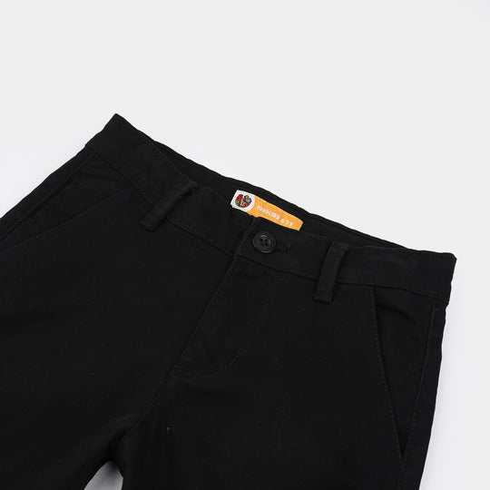 Boys Cotton Twill Shorts (Basic) - Black