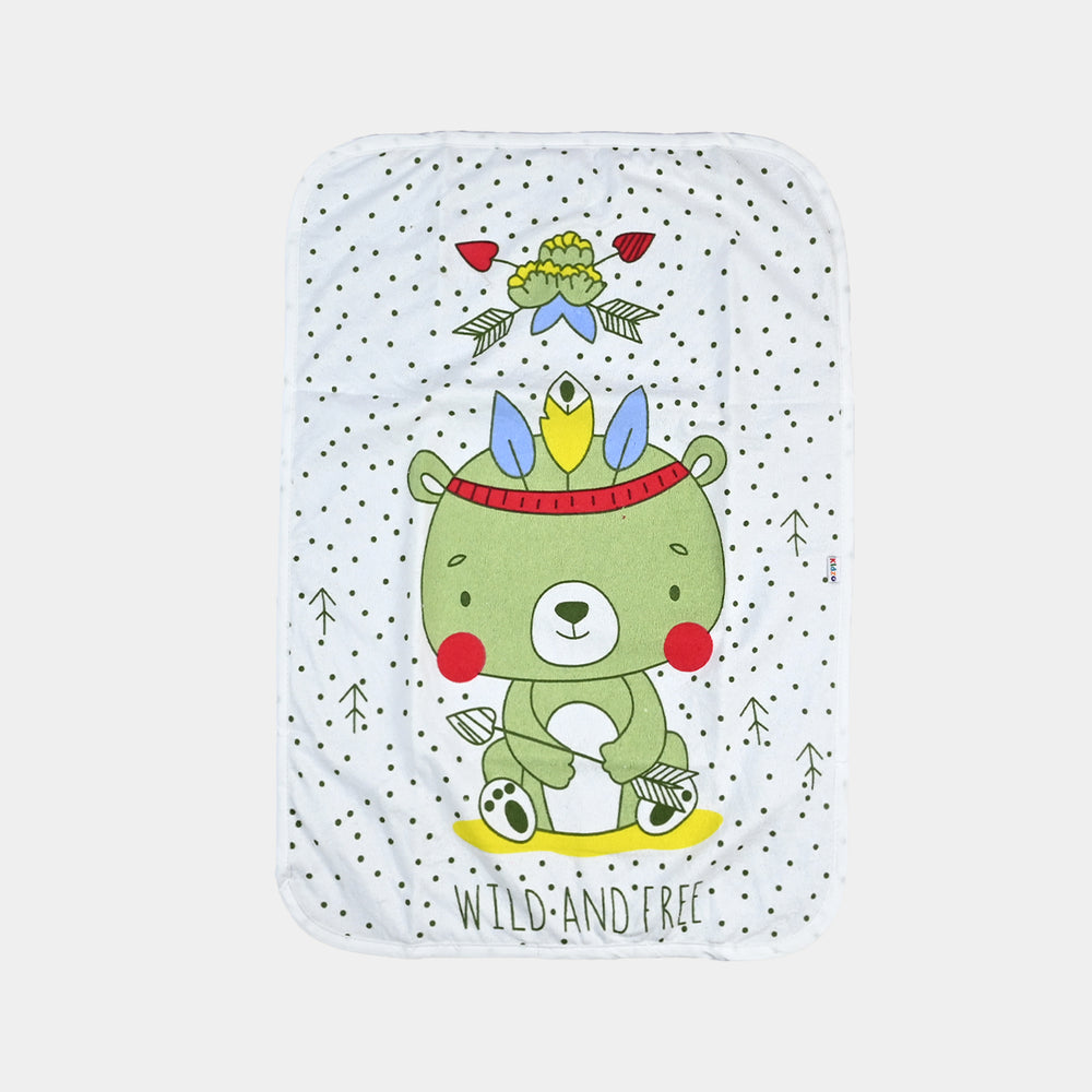 Changing Sheet Terry Printed 48x69 Bear Green