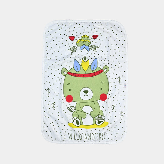 Changing Sheet Terry Printed 48x69 Bear Green