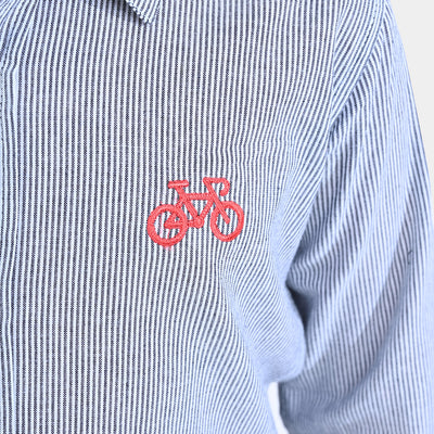 Boys Cotton Casual Shirt F/S Bicycle-Pin Stripe