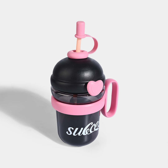 HEART-ACCENT WATER BOTTLE/BEAKER | SH2894 BLACK