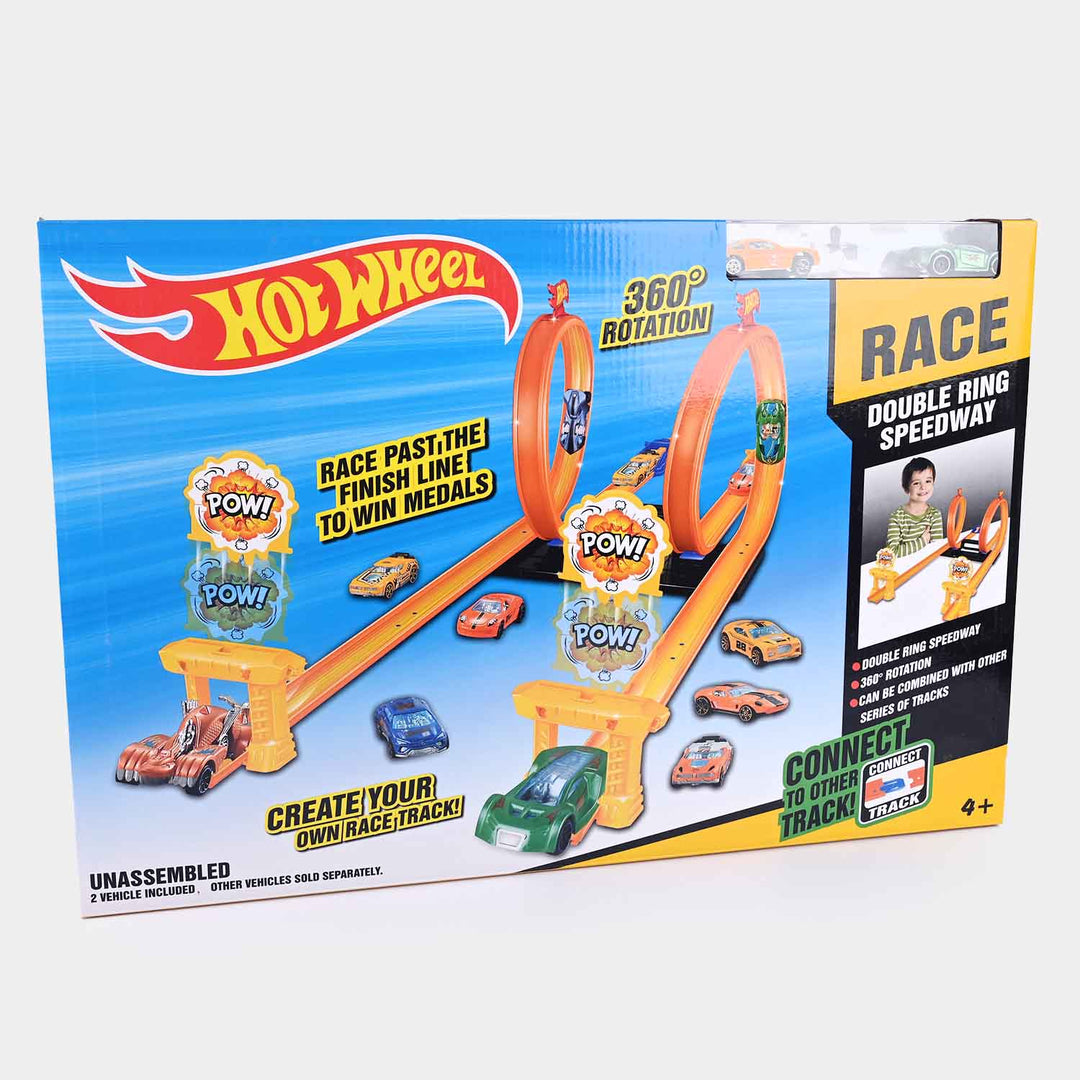 Hot Wheels Track Set With Metal Car For Kids